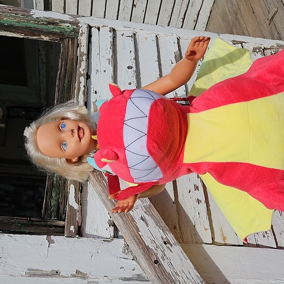 Hyde and EEK Boutique Toddler Dragon Rider Plush Halloween Costume Red Dress - Picture 6 of 7